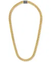 Bulova Men's Classic Curb Chain 24" Necklace In Gold-plated Stainless Steel In Na