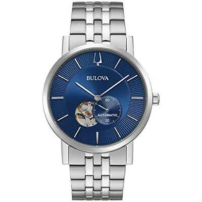 Pre-owned Bulova Men's Classic Dress 3-hand 21- Jewel Automatic Watch 42 Hour Reserve H... In Stainless Steel/ Blue Dial