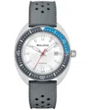 Bulova Men's Snorkel Gray Hnbr Rubber Strap Watch 41mm In Gray
