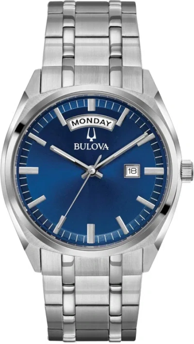 Pre-owned Bulova Men's Classic Surveyor 2-hand Day/date Quartz Watch, Luminous Hands, 39mm