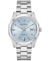 Bulova Surveyor Mens Automatic Silver Tone Stainless Steel Bracelet Watch 96b469 In Silver