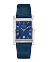 Bulova Mens Blue Leather Strap Watch 96b442