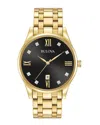 Bulova Classic Mens Gold Tone Stainless Steel Bracelet Watch 97d108