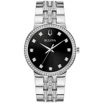 Bulova Men's Crystal Black Dial Watch