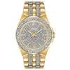 Bulova Men's Crystal Silver Dial Watch In Gold