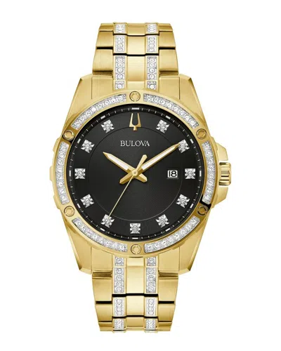 Bulova Crystal 42mm Watch In Gold