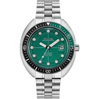 Pre-owned Bulova Men's Devil Diver Green Dial Watch - 96b322