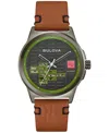 Bulova Men's Frank Lloyd Wright Usonian Automatic Brown Leather Strap Watch 39mm In Multi