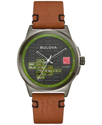 Bulova Men's Frank Lloyd Wright Usonian Automatic Brown Leather Strap Watch 39mm In Multi
