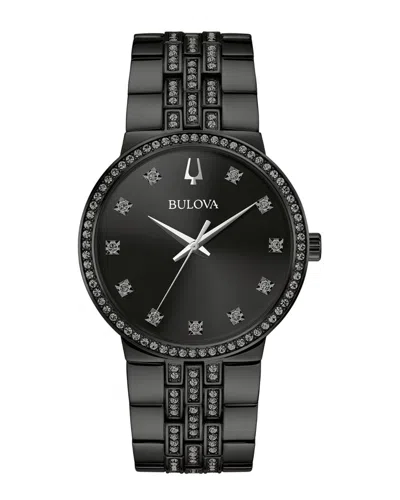 Bulova Men's Gemmed Watch In Black