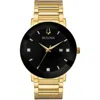 Bulova Modern Gold-tone Stainless Steel Mens Watch In Black