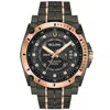 Bulova Men's Precisionist Champlain Diamond-accent Gray & Rose Gold-tone Stainless Steel Bracelet Watch 46.