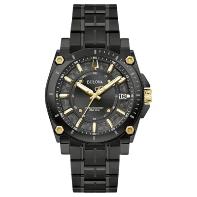 Bulova Luxury Icon Mens Black Stainless Steel Bracelet Watch 98b408
