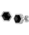 Bulova Men's Icon Black Spinel (1/10 Ct. T.w.) Stud Earrings In Sterling Silver In Na