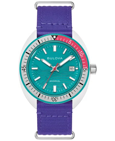 BULOVA MEN'S LIMITED EDITION PERFORMANCE SNORKEL PURPLE STRAP WATCH 41MM