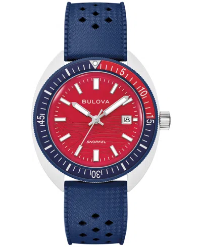 Bulova Men's Limited Edition Performance Snorkel "sail The 4th" Blue Hnbr Rubber Watch, 41mm