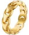 Bulova Men's Link Ring In 14k Gold-plated Sterling Silver In Gold