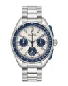 Bulova Men's Chronograph Archive Lunar Pilot Stainless Steel Bracelet Watch Box Set 44mm