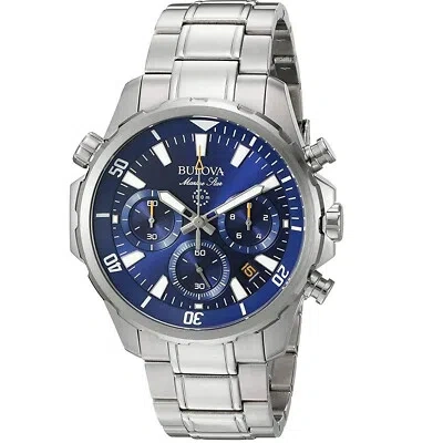 Pre-owned Bulova Men's Marine Blue Dial Watch - 96b256