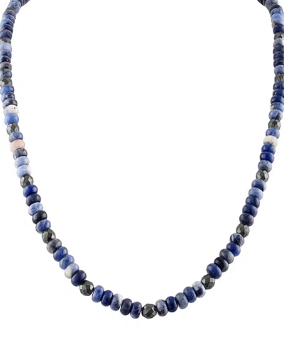 Bulova Men's Marine Star Beaded 22" Necklace In Sterling Silver In Na