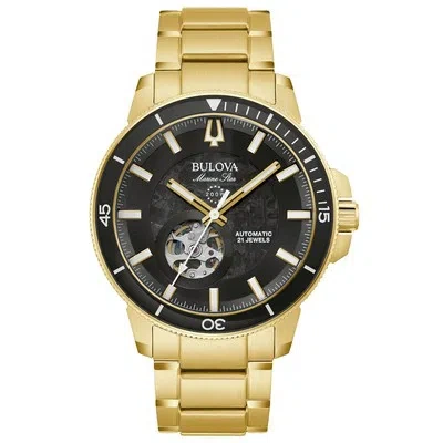 Pre-owned Bulova Men's Marine Star Black Dial Watch - 97a174