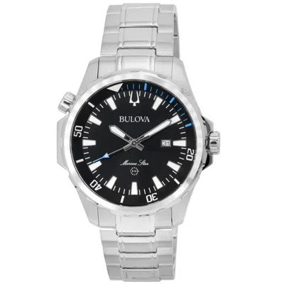 Bulova Men's Marine Star Black Dial Watch In Metallic