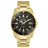 Bulova Mens Gold Tone Stainless Steel Bracelet Watch 98b375 In Gold
