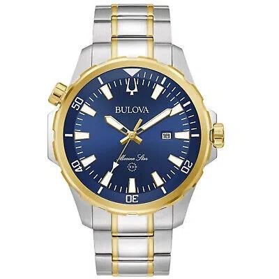 Pre-owned Bulova Men's Marine Star Blue Dial Watch - 98b384