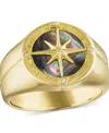 Bulova Men's Marine Star Diamond Accent Ring In 14k Gold-plated Sterling Silver In Gold