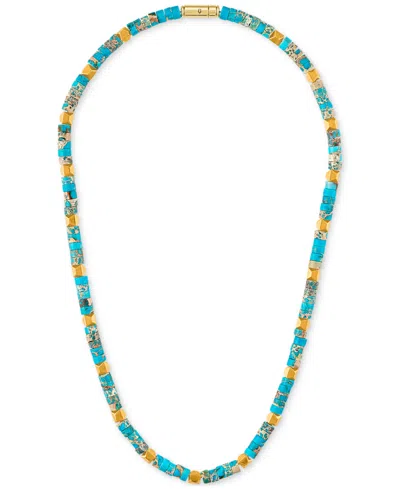 Bulova Men's Marine Star Reconstituted Turquoise 22" Beaded Necklace