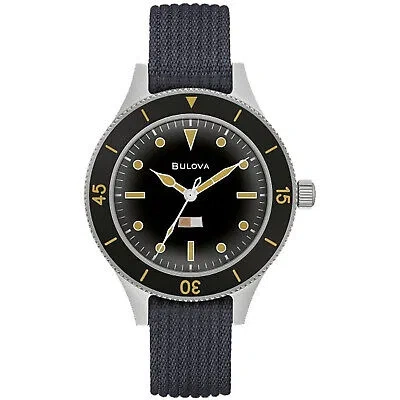 Pre-owned Bulova Men's Mil Ships Black Dial Watch - 98a266