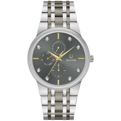 Bulova Men's Modern Diamond Grey Dial Watch In Gray