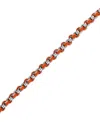 Bulova Marc Anthony Men's Orange Leather Box Link Chain Bracelet In Sterling Silver-plate, Bvb1130-orsna In No Color