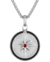 Bulova Marc Anthony Men's Orange Sapphire (1/8 Ct. T.w.) & Black Diamond (1/4 Ct. T.w.) North Star Pendant In No Color