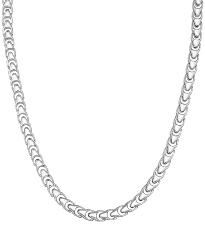 Bulova Marc Anthony Men's Polished Link 22" Chain Necklace In Sterling Silver-plate, Bvc1062-wsna In No Color