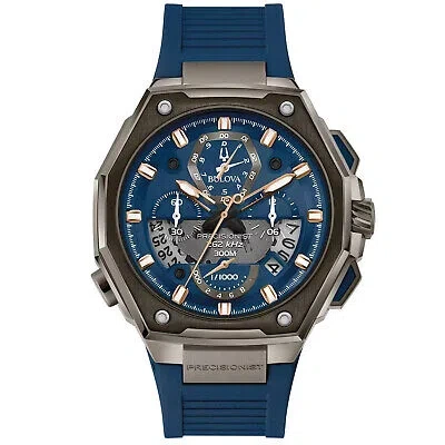 Pre-owned Bulova Men's Precisionist X Blue Dial Watch - 98b357