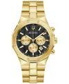 Bulova Men's Prestige Chronograph Gold-tone Stainless Steel Bracelet Watch 40mm In Gold-tone