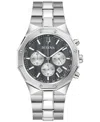 Bulova Men's Prestige Chronograph Stainless Steel Bracelet Watch 40mm In Silver-tone