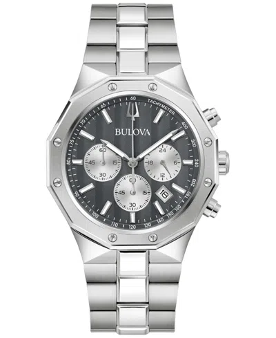 Bulova Men's Prestige Chronograph Stainless Steel Bracelet Watch 40mm In Silver-tone