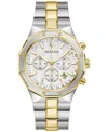 Bulova Men's Prestige Chronograph Two-tone Stainless Steel Bracelet Watch 40mm In Two-tone