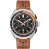 Bulova Leather Racer Chronograph Mens Watch In Black