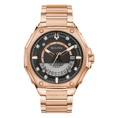 Pre-owned Bulova Men's Series X Calendar Precisionist Quartz Rose Gold Watch 45 Mm 97d129