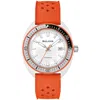 Bulova Men's Snorkel Orange Hnbr Rubber Strap Watch 41mm In Orange