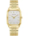 Bulova Mens Gold Tone Stainless Steel Bracelet Watch 97b236 In Gold
