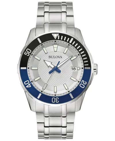 BULOVA MEN'S STAINLESS STEEL BRACELET WATCH 42MM