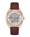 Bulova Men's Automatic Classic Surveyor Brown Leather Strap Watch 41mm In Brown