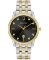 Bulova Sutton Mens Two Tone Stainless Steel Bracelet Watch 98d165 In Two Tone