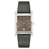 Bulova Men's Sutton Gray Leather Strap Watch 29mm In Gray