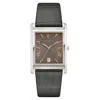 Bulova Mens Gray Leather Strap Watch 96b443 In Multi