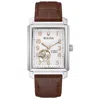 Bulova Sutton Automatic Alligator-grain Leather Mens Watch In Brown
